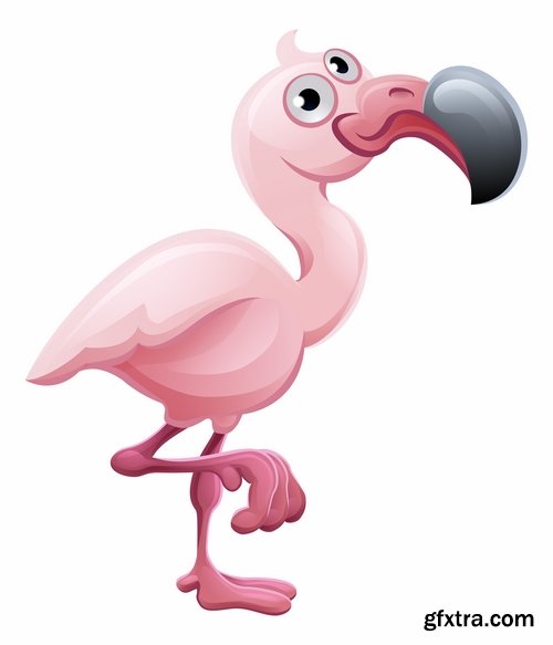 Flamingo collection of bird background background pattern of wing feather wallpaper 25 EPS