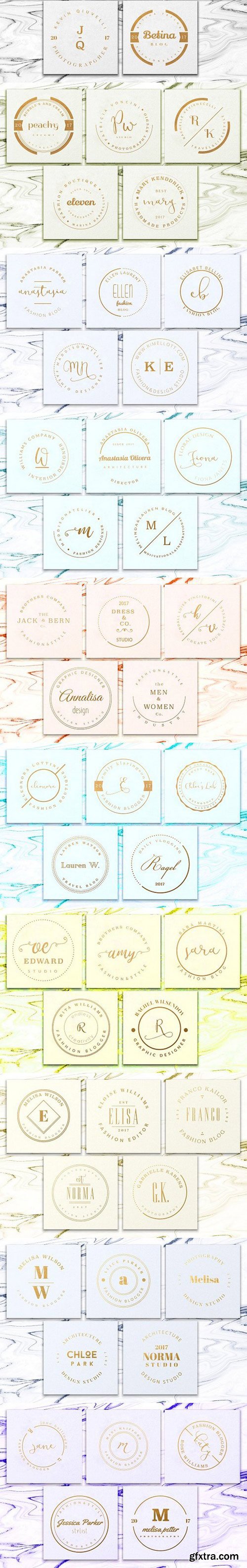 CM - 90 Stamp Logo Templates Bundle 1270698