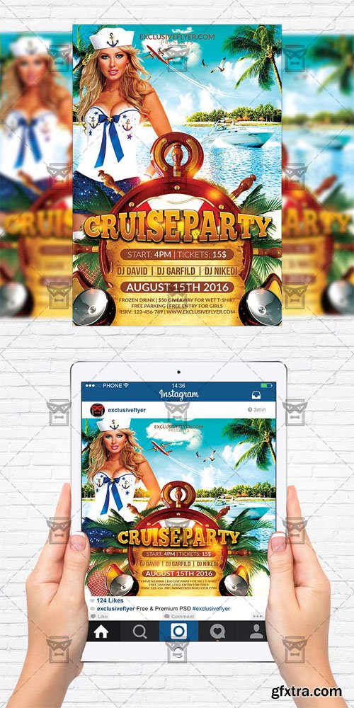 Cruise Party - Flyer Template + Instagram Size Flyer