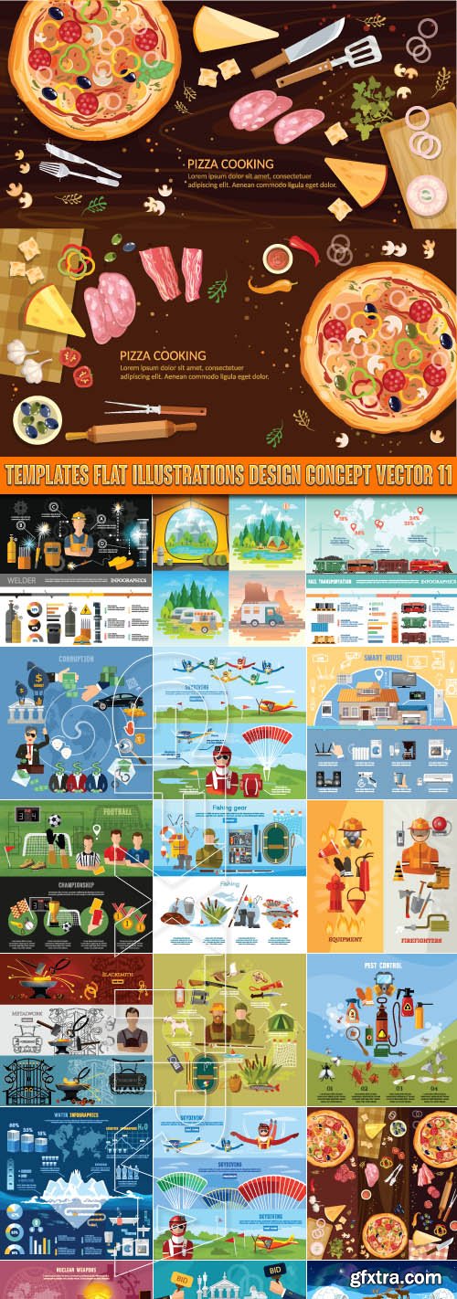 Templates flat illustrations design concept vector 11