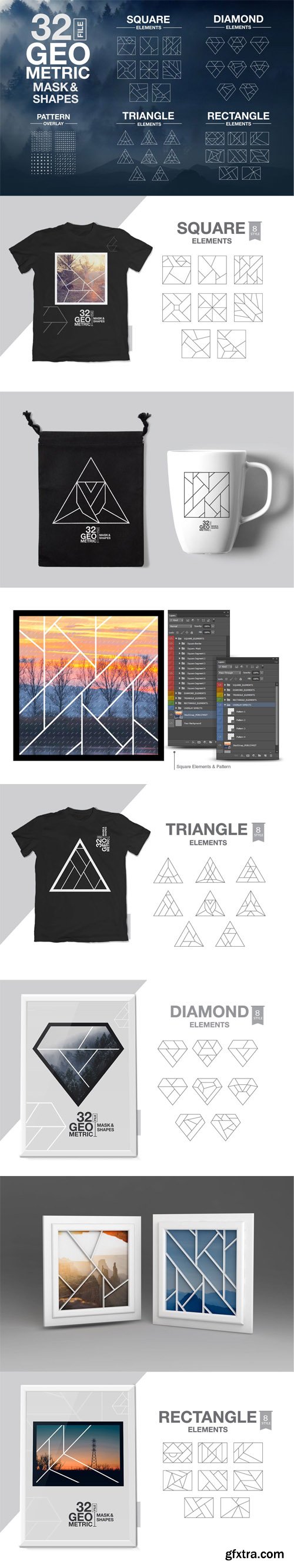 Vector Geometric Mask &amp; Shapes Vol 2