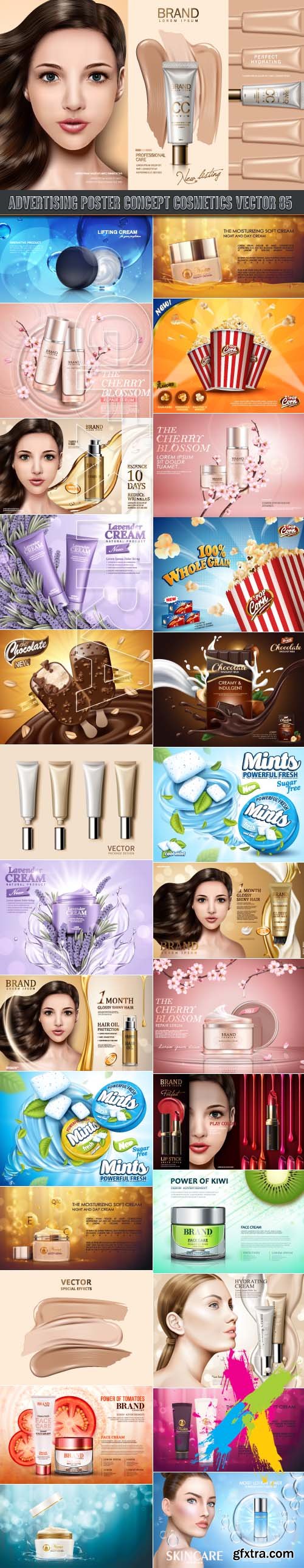 Advertising Poster Concept Cosmetics vector 85