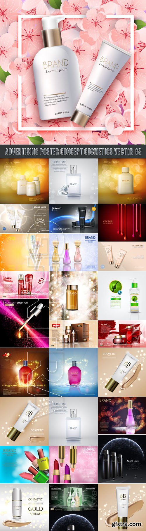 Advertising Poster Concept Cosmetics vector 86