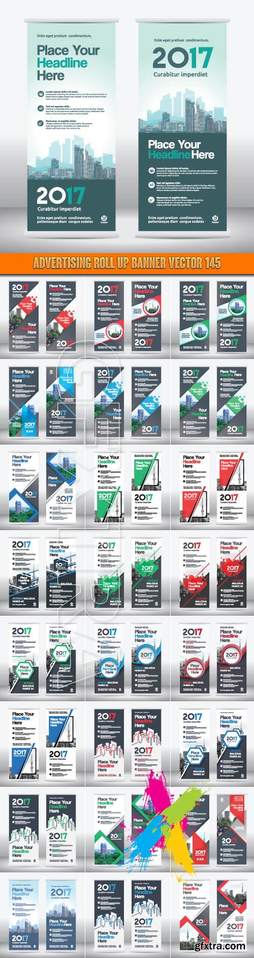 Advertising Roll up banner vector 145