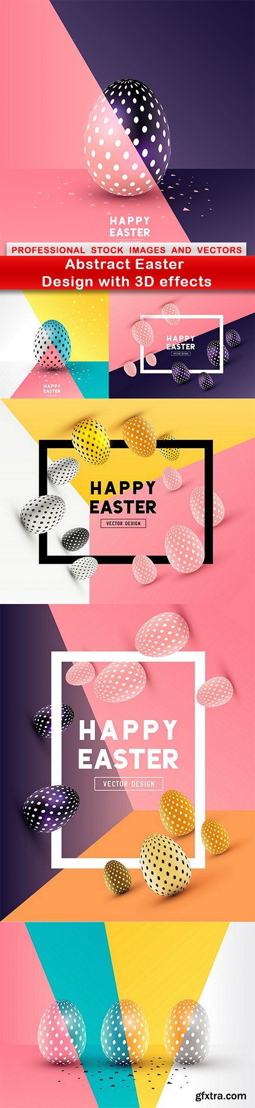Abstract Easter Design with 3D effects - 6 EPS