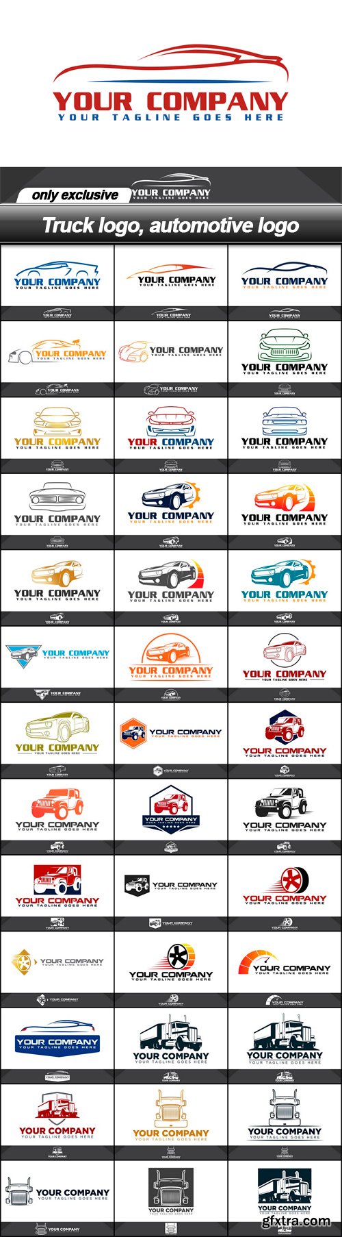 Truck logo, automotive logo - 40 EPS