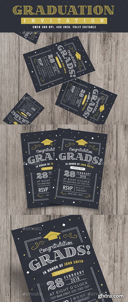 GR - Chalkboard Style Graduation invitation 19623052 GR - Chalkboard Style Graduation invitation 19623052