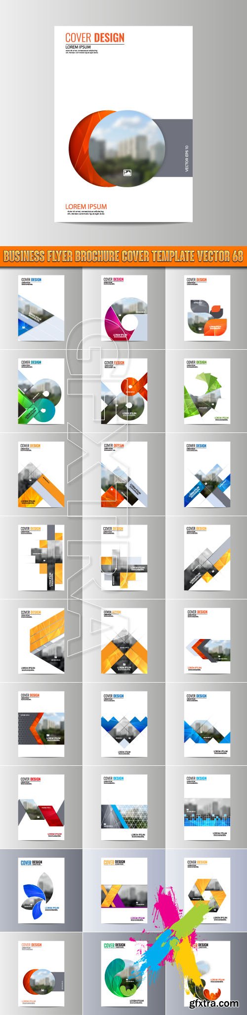 Business flyer brochure cover template vector 68