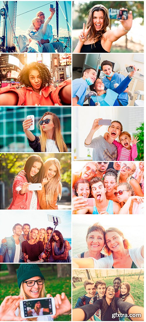Happy people taking selfie - 12UHQ JPEG