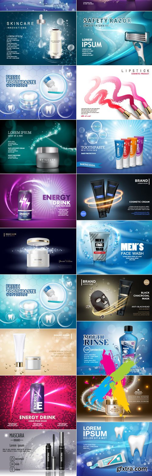 Advertising Poster Concept Cosmetics vector 91