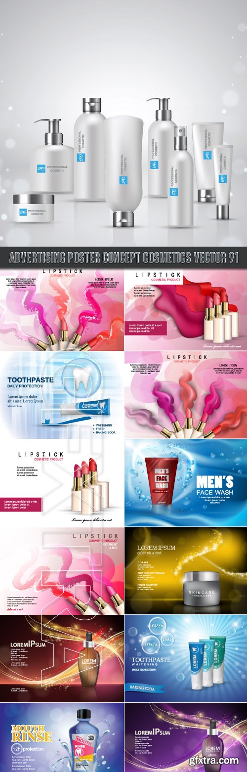 Advertising Poster Concept Cosmetics vector 91