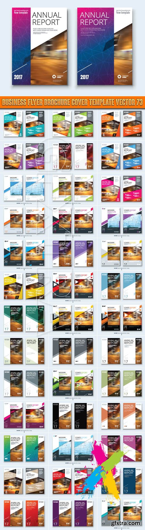 Business flyer brochure cover template vector 73