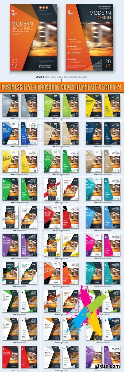 Business flyer brochure cover template vector 74