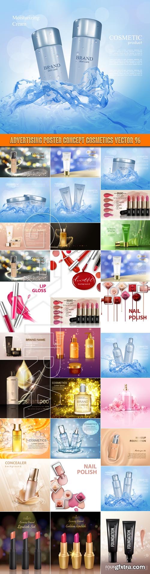 Advertising Poster Concept Cosmetics vector 96