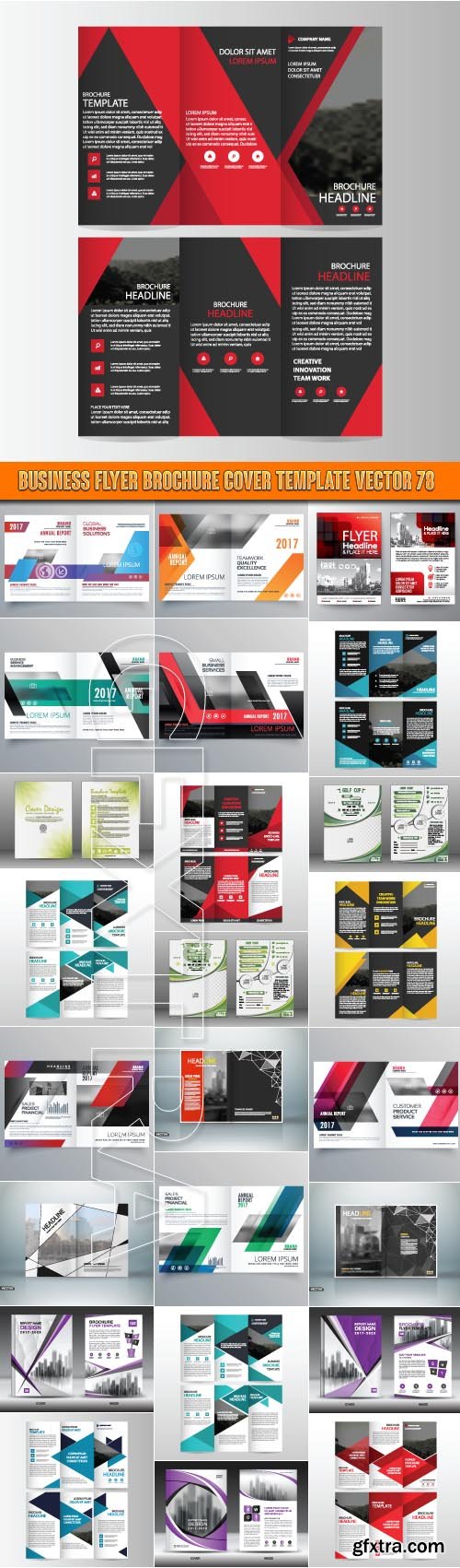 Business flyer brochure cover template vector 78