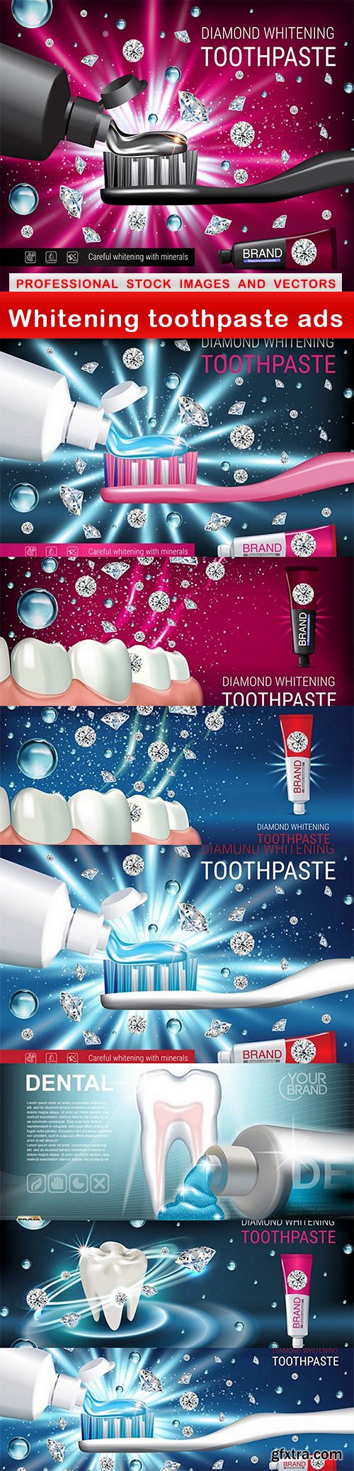 Whitening toothpaste ads - 8 EPS