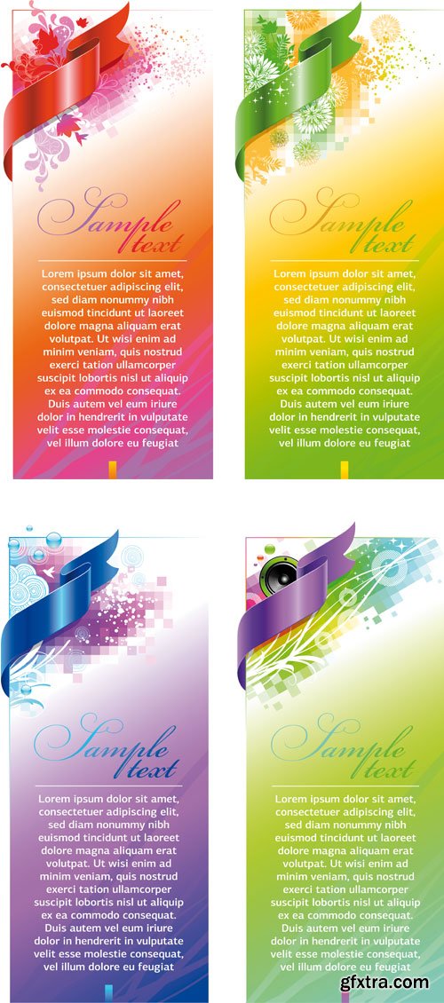 Abstract Banners with Ribbon 2xEPS