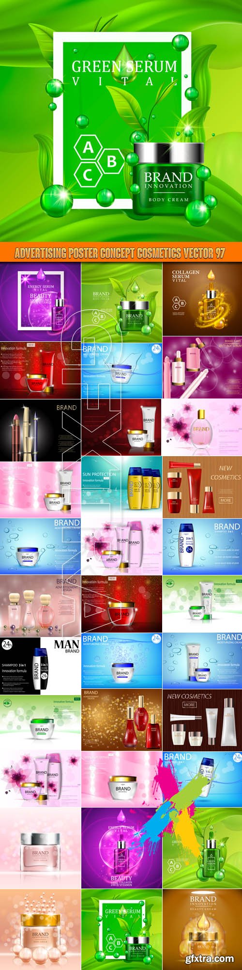 Advertising Poster Concept Cosmetics vector 97