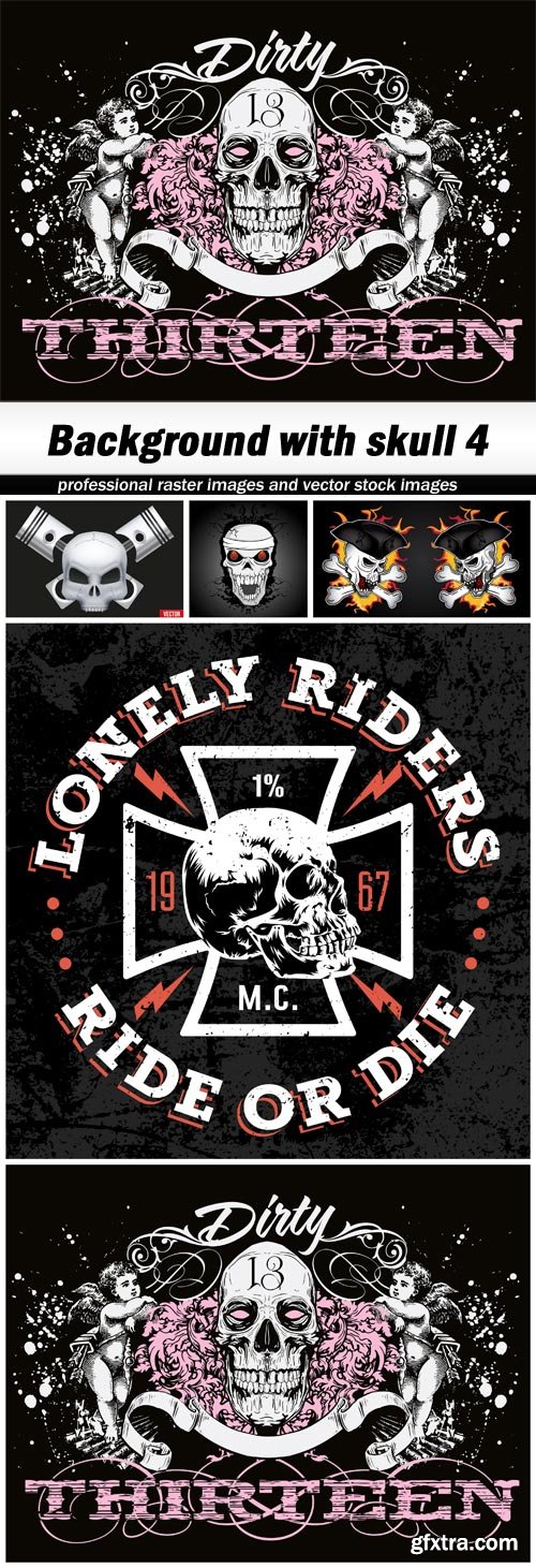 Background with skull 4 - 5 EPS