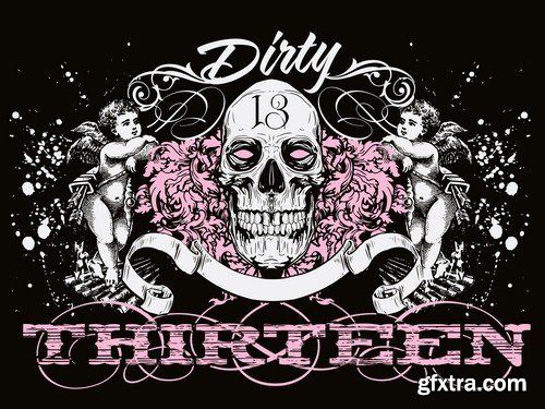 Background with skull 4 - 5 EPS