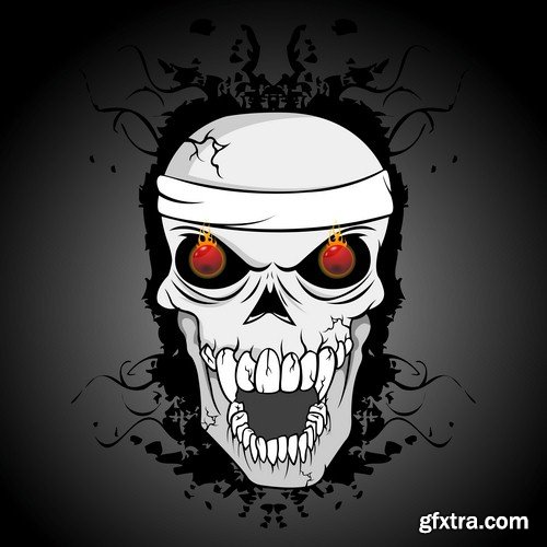 Background with skull 4 - 5 EPS