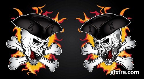 Background with skull 4 - 5 EPS