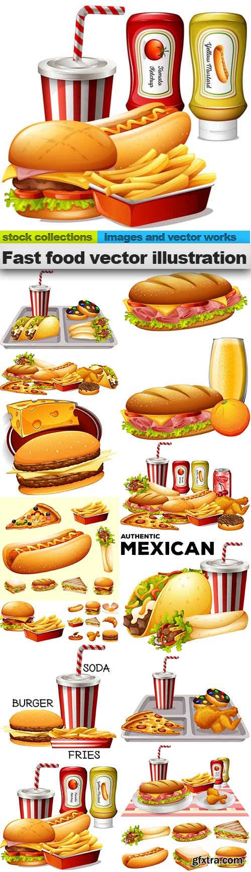 Fast food vector illustration, 15 x EPS