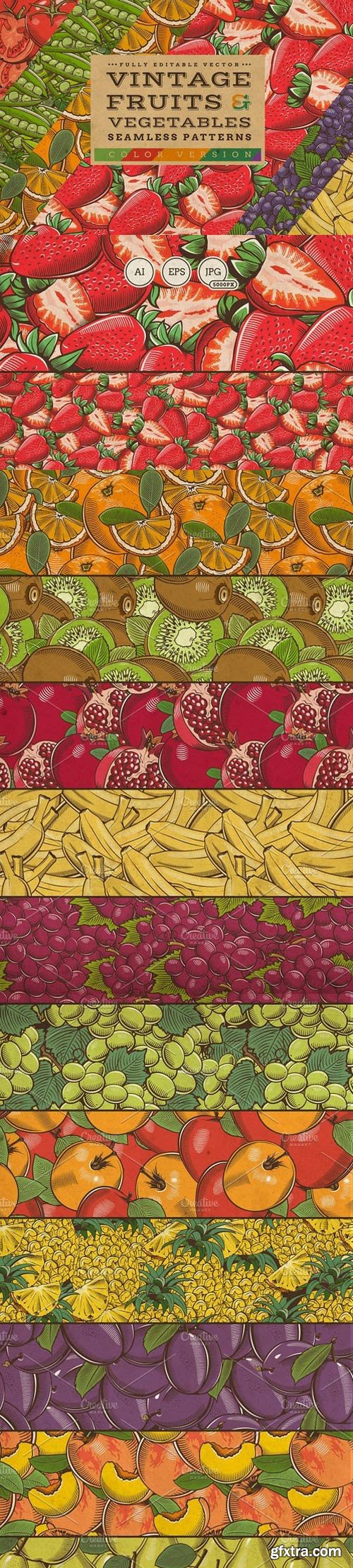 CM - Fruits &amp; Vegetables Vintage Patterns 1351188