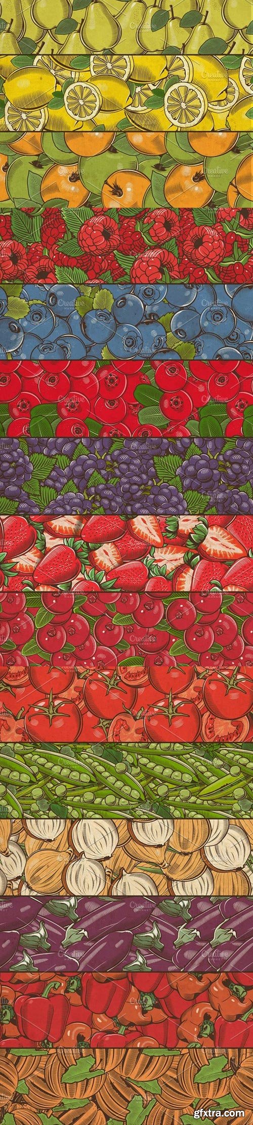 CM - Fruits &amp; Vegetables Vintage Patterns 1351188