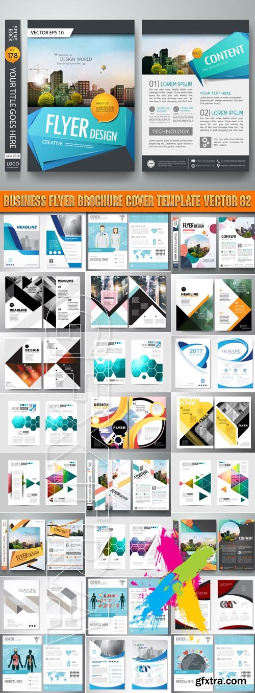 Business flyer brochure cover template vector 82