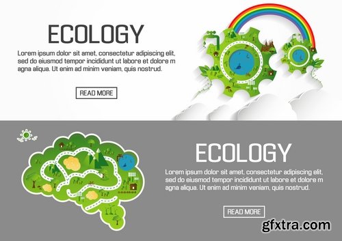 Collection earth ecology day holiday flyer banner cleanliness icon sticker 25 EPS