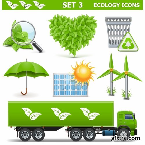 Collection earth ecology day holiday flyer banner cleanliness icon sticker 25 EPS