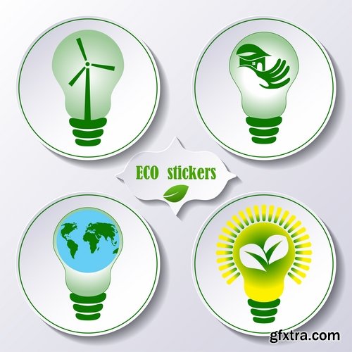 Collection earth ecology day holiday flyer banner cleanliness icon sticker 25 EPS