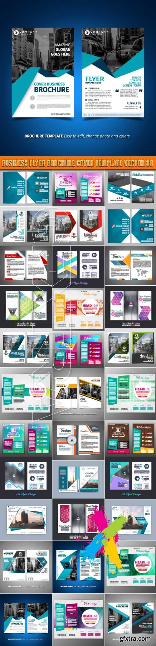 Business flyer brochure cover template vector 88