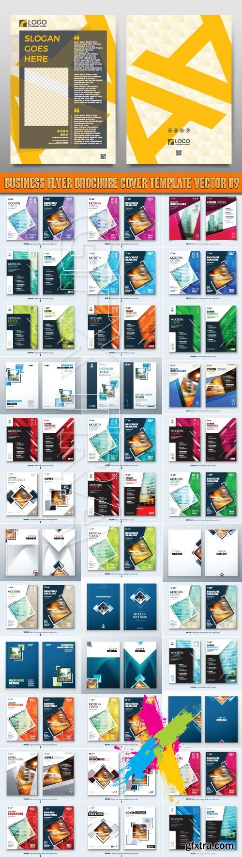 Business flyer brochure cover template vector 89