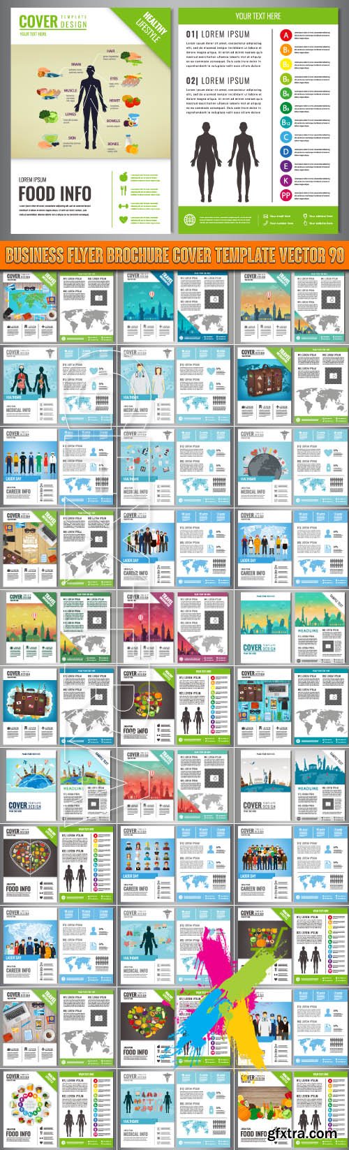 Business flyer brochure cover template vector 90