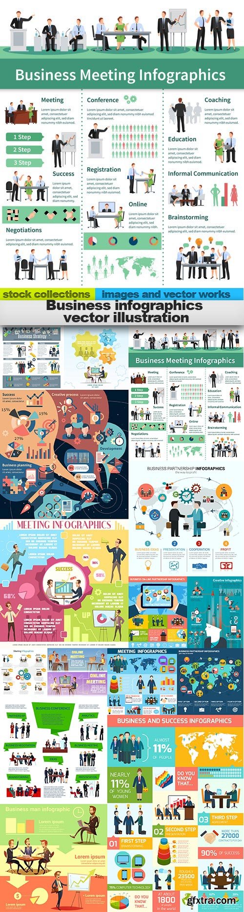 Business infographics vector illustration, 15 x EPS