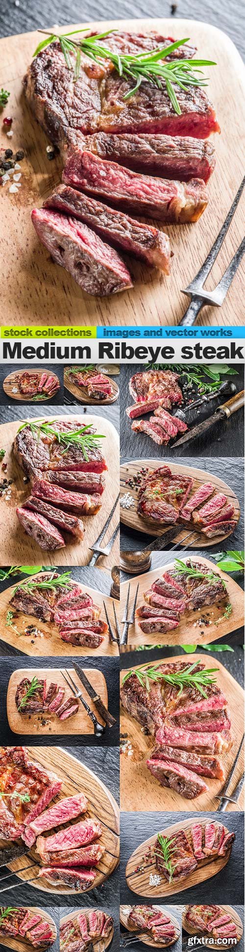 Medium Ribeye steak, 15 x UHQ JPEG