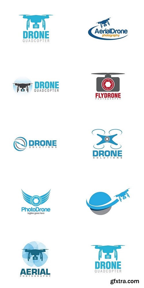 Drone camera photography concept logo icon