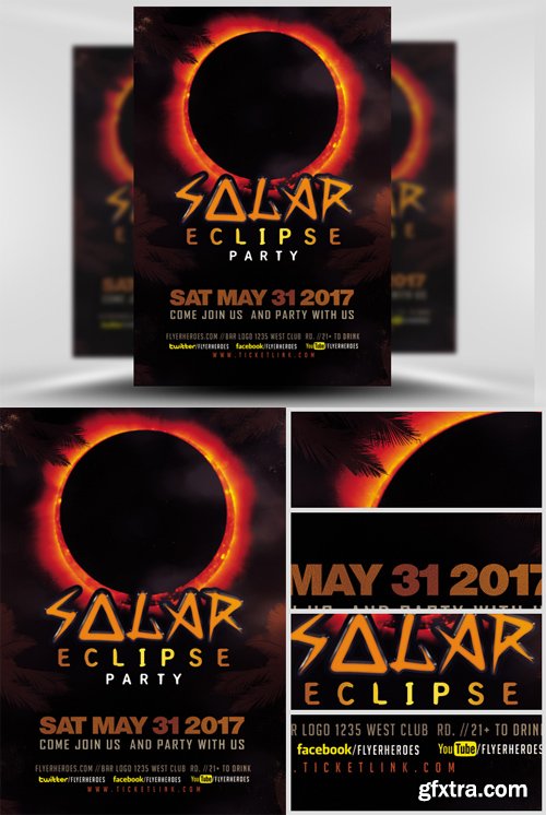 Solar Eclipse Party Flyer Template Solar Eclipse Party Flyer Template