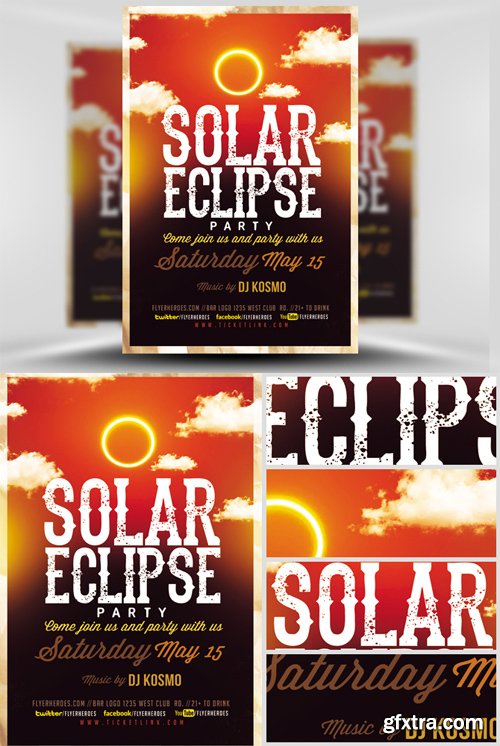 Solar Eclipse Party V2 Flyer Template Solar Eclipse Party V2 Flyer Template