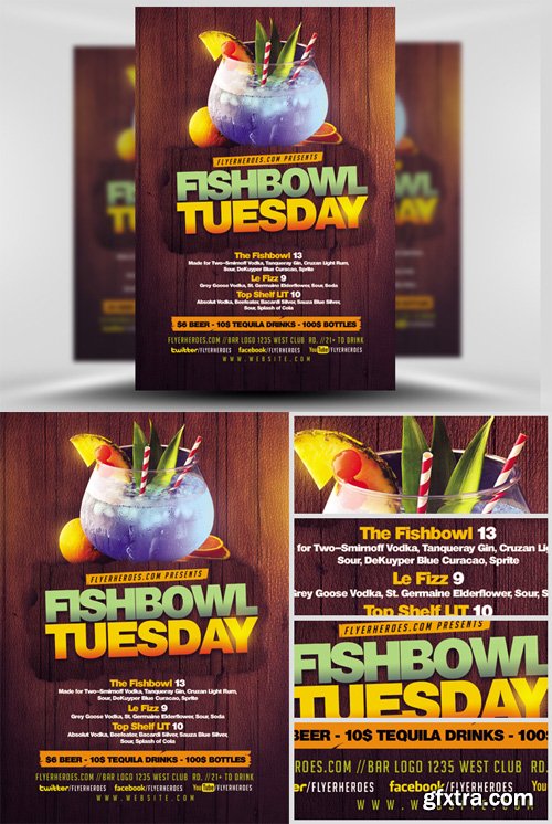 Fish Bowl Tuesday Flyer Template Fish Bowl Tuesday Flyer Template