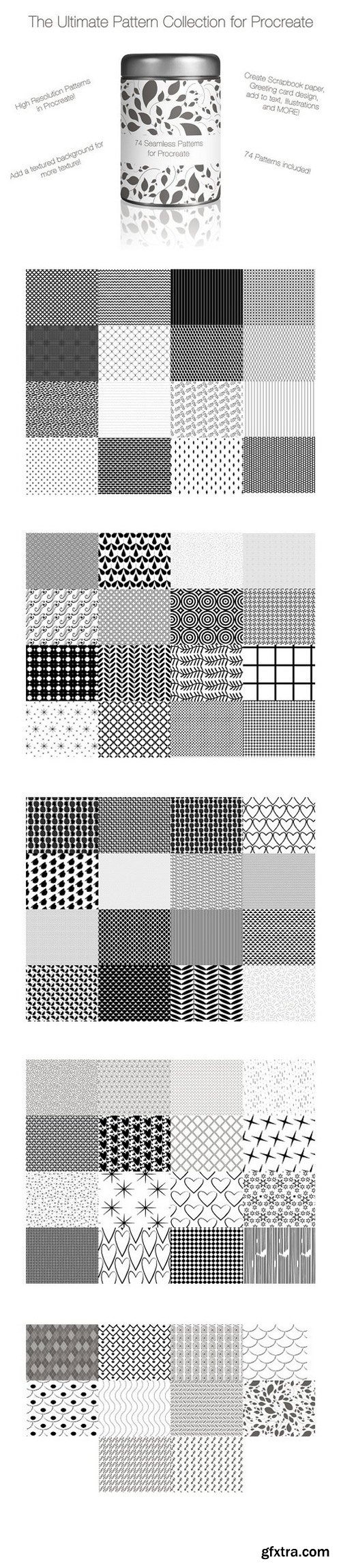 CM - 74 Seamless Patterns for Procreate 1354811
