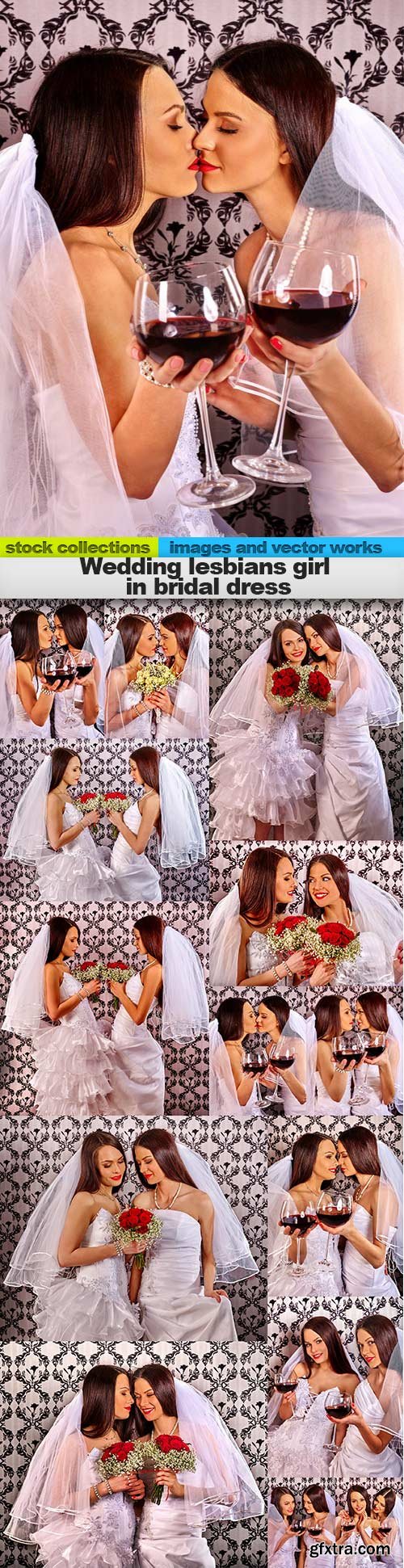 Wedding lesbians girl in bridal dress, 15 x UHQ JPEG