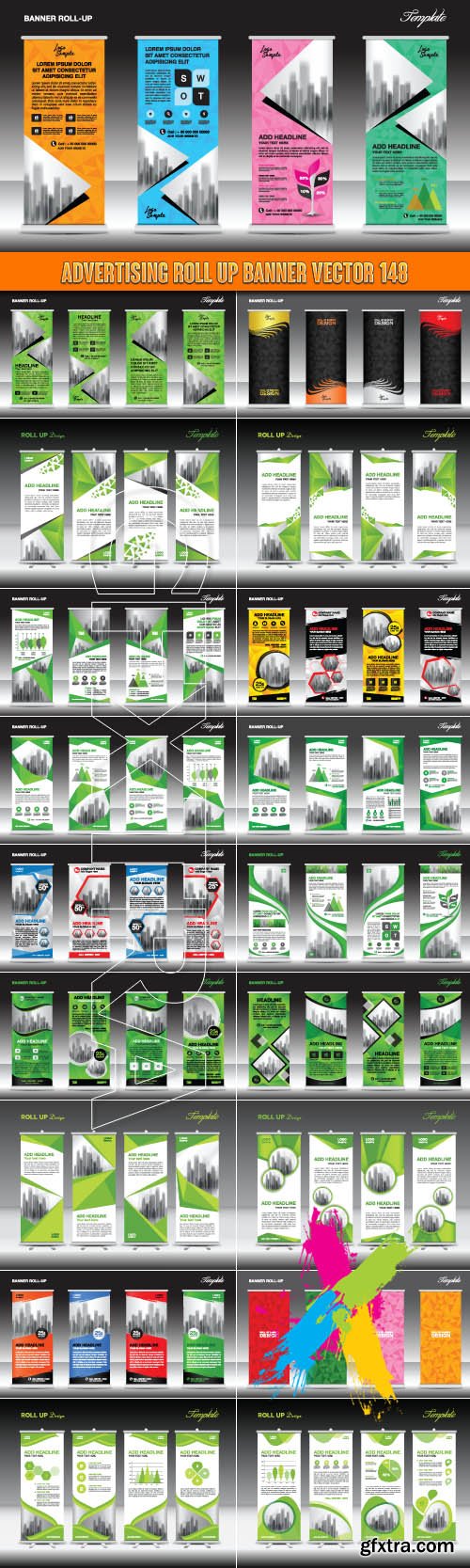 Advertising Roll up banner vector 148