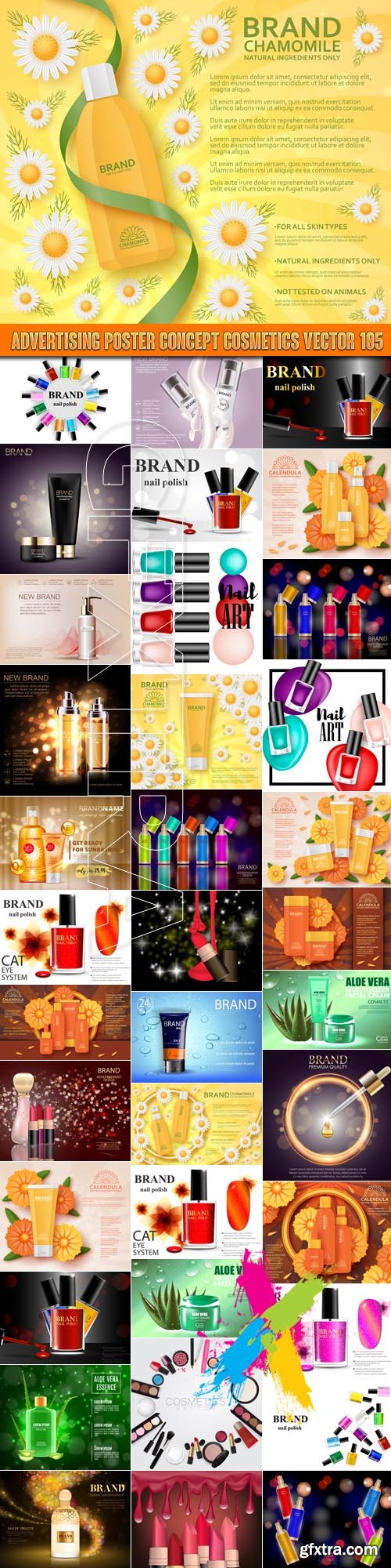 Advertising Poster Concept Cosmetics vector 105
