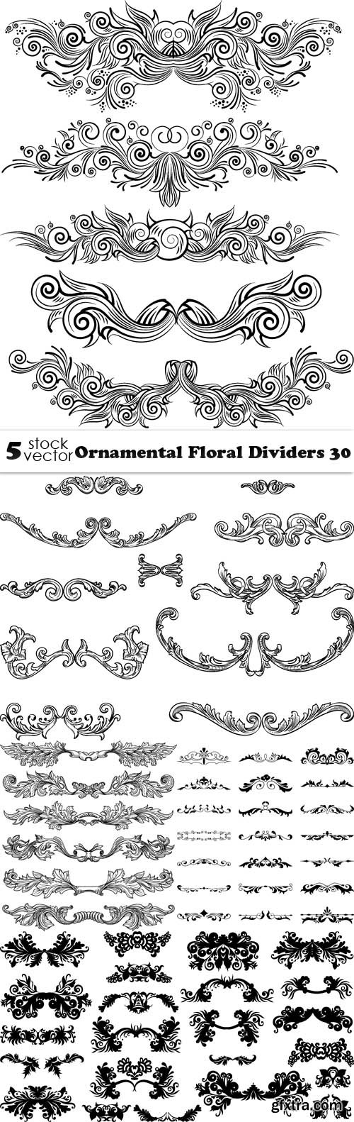 Vectors - Ornamental Floral Dividers 30