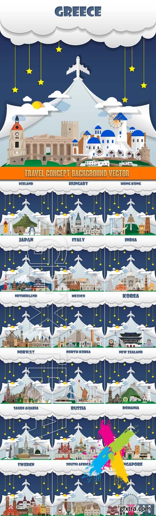 Travel concept background vector