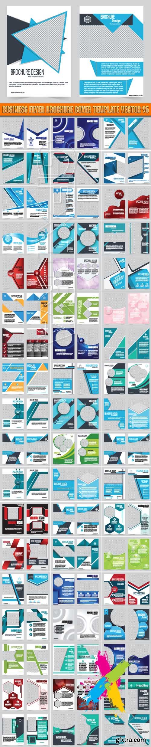 Business flyer brochure cover template vector 95