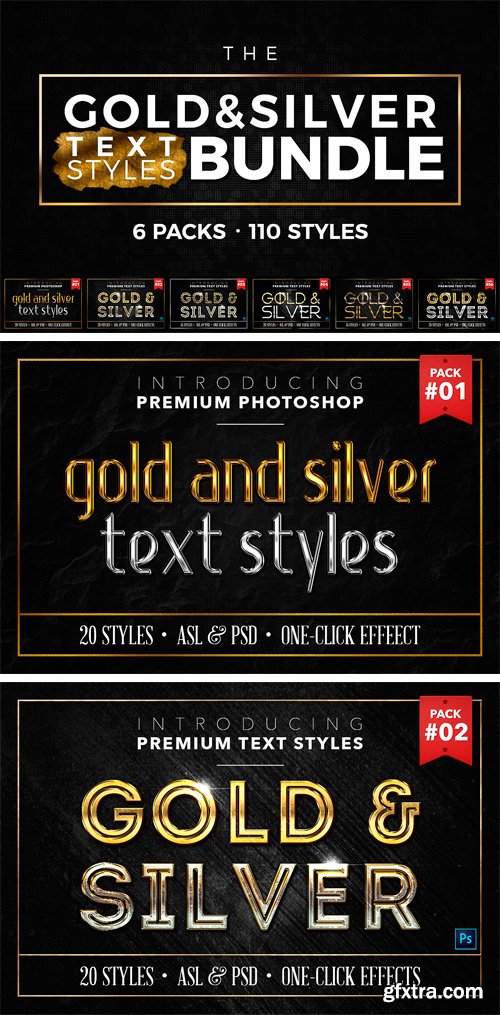 CM 1402373 - BUNDLE: Gold & Silver Text Styles